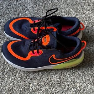 Nike Kids Sneakers - Navy and Neon Orange